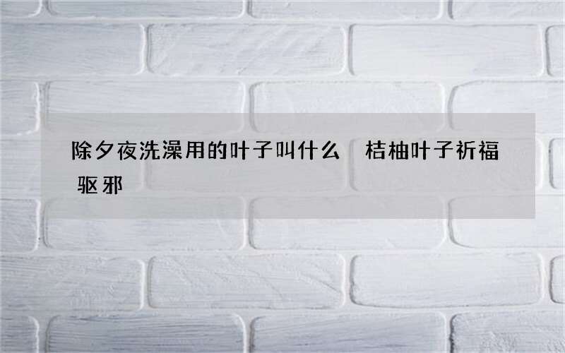 除夕夜洗澡用的叶子叫什么 桔柚叶子祈福驱邪